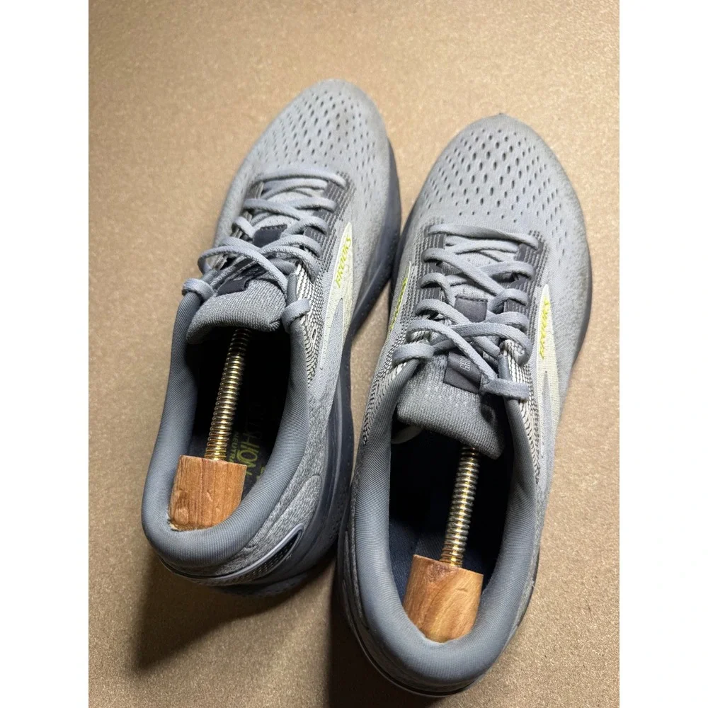 Brooks Ghost 15 Mens Road Running Shoes Grey Lime Green 1104181D040 Size 11 D